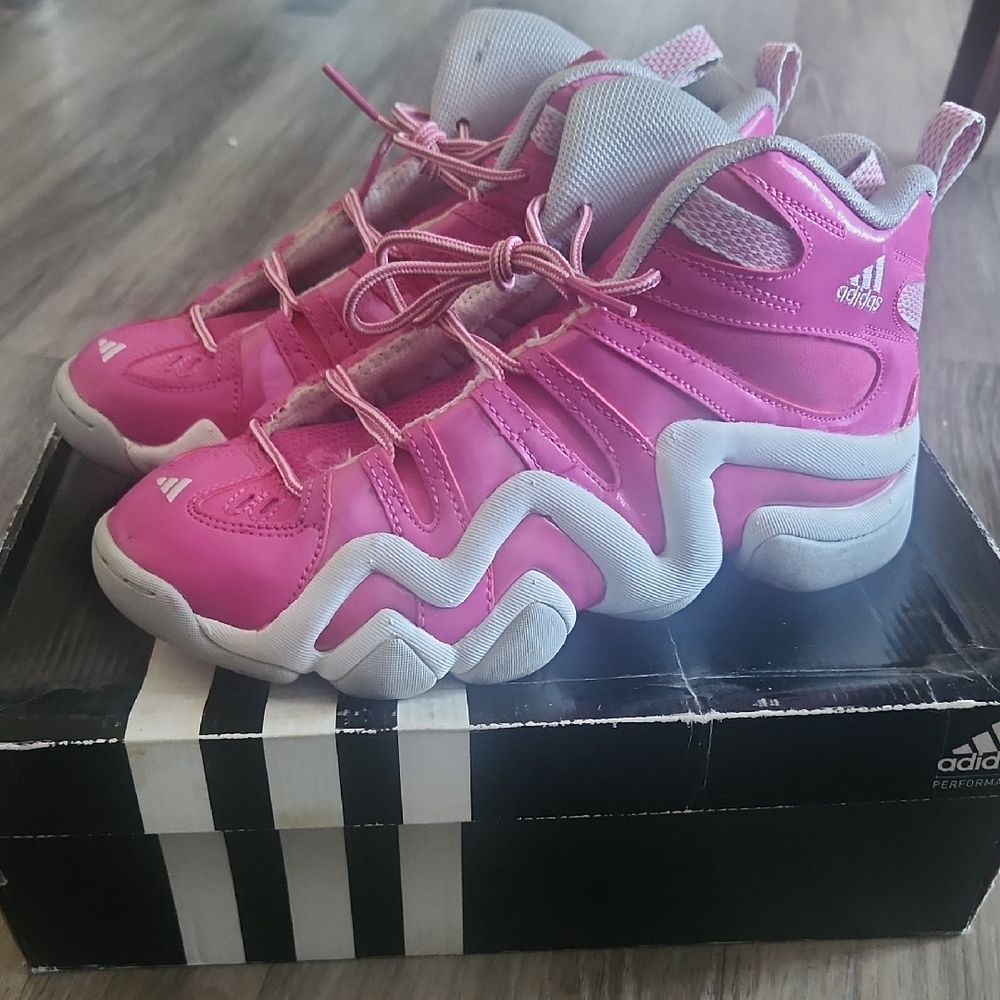 adidas Kids Pink and Gray Sneakers - Picture 3 of 10